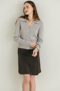 [KOREAN BRAND - VANILLA KNIT] Slim Ribbed V-neck Knitted Cardigan - Korean Style
