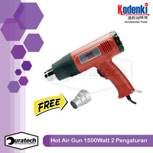 Kodenki Mesin Heatgun Hotgun Pemanas Air Hot gun Heat Gun 1500 Watt - Mesin Pemanas Sablon Pakaian Baju - Alat Pemanas PPF Sticker Kendaraan Alat Pemanas Pembuka Repair HP Hand Phone Pemanas Hot Gun Cutting Sticker Plastik Wrap Packing Packaging