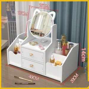 ชั้นเก็บเครื่องสำอาง ชั้นเก็บของมีลิ้นชัก ชั้นเก็บของมีกระจก R582