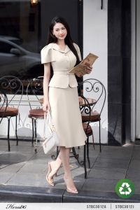 [Voucher 15% MOV 199K cap 100K Áo kiểu nữ HeraDG thiết kế vai suông xếp ly nữ tính thanh lịch chât liệu recycle STBC3012A