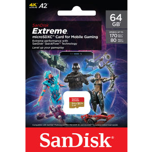 SanDisk Extreme microSDXC Card V30 U3 64GB 170MB/s R 80MB/s W (SDSQXAH-064G-GN6GN) Mobile Gaming  Nintendo Switch ประกัน Synnex ตลอดอายุการใช้งาน