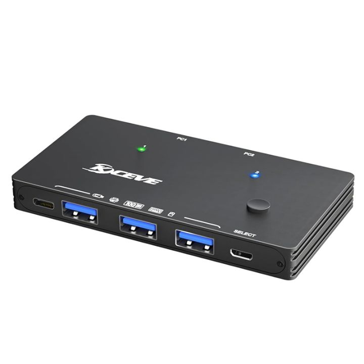 USB 3.0 Switch 10Gbps 2 Input 4 Output USB C Switch for Devices Share ...