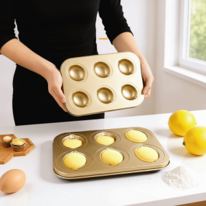 VB45D Food-Grade Lemon Baking Pan Non-Stick Carbon Steel Muffin Pan Baking Mold Thickened Cupcake Mold Bread Making