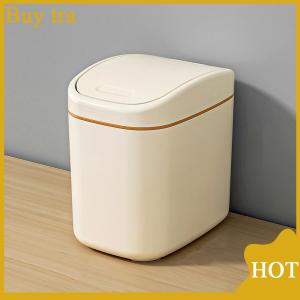 [Buytra] ถังขยะพลาสติกขนาดเล็กถังขยะขนาดเล็กพร้อมฝาปิดแบบเขย่าสำหรับใช้ในบ้านสำนักงานถังขยะทำความสะอาดในครัวเรือน