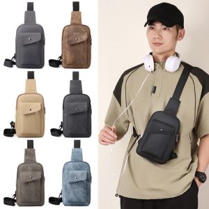 EIJINGY ไม่ซึมน้ำ กระเป๋าหน้าอกชาย ลำลอง ความจุขนาดใหญ่ กระเป๋าคาดเอวผู้ชาย ทันสมัย แบบเกาหลี กระเป๋าโทรศัพท์มือถือ หนุ่มๆ