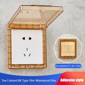 NEMOPH Wall-mounted Switch Protective Cover 86 Type Plastic Socket Waterproof Box Power Outlet Supplies Self-Adhesive Protection Socket Bathroom