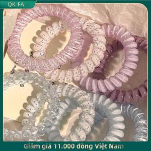 QK FA ✨ 4 cái của phụ nữ xoắn ốc tóc quan hệ điện thoại dây tóc dây tóc Vòng đàn hồi ban nhạc cao su scrunchies mũ nón Phụ kiện tóc