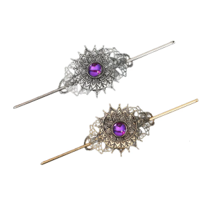 Carved Flower Hair Stick with Crystal Filigree Buyao for Women Girl Buyao for Traditional Headpieces Hair Jewelry