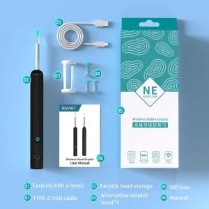 【NE3-B】Wireless Smart Visual Ear Cleaner Otoscope Ear Wax Removal Tool with Camera Ear Endoscope Ear Picker Ear Cleaner With Light Camera
