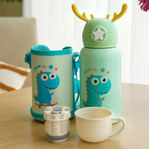 【BUY 1 Take 1】600ML Cute Kid Tumbler With Straw For Kids  Kids Vacuum Cup 316 stainless steel kids thermos Cartoon Deer Antler Kids Insulated Water Bottle Insulated Vacuum Hot And Cold  For School Students Boy Girl Thermos Cup