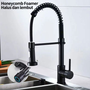 SUS 304 Keran Air Wastafel Panas Dan Dingin Kran Angsa Tarik Kran Kitchen Sink Kran Kamar Mandi Kran Cuci Piring Fleksibel