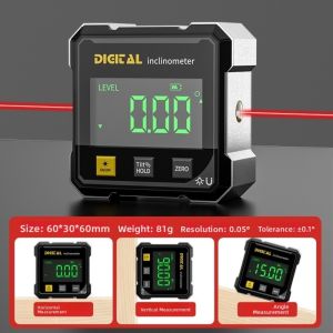 ILOIQD Digital Display Display Angle Gauge ic Suction Four Sided Level Protractor Inclinometer Goniometer Accurate Angle Gauge Electronic Level