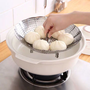 Stainless Steel Steaming Rack Multifunctional retractable lotus steam rack Kitchen Cooking Steamer Basket