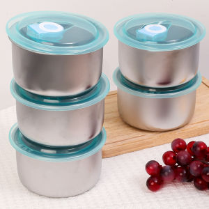 5PCS 304 Stainless Steel Fresh Keeping Lunch Box High Quality Food Storage Container with Cover Fridge Sealed Leak Proof Food Box Portable Bento Lunch Box Refrigerator Storage Box Meat Vegetable Fruit Organizer