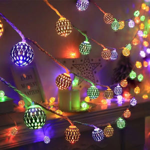 10M Moroccan Ball Light Hari Raya Lights Battery&USB Powered Operated Light Flashing For Ramadan Hari Raya Decoration
