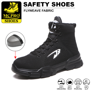 MCPRO Safety Shoes Sport Shoes Wear-Resistant Anti-Smash Steel Flying Woven Breathable Protective Steel Toe Cap Shoes - 907 JB BLACK / 668 BROWN/BLACK/YELLOW / 1122 Khaki / 9232 Black