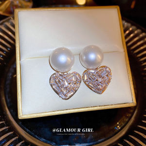 ต่างหูมุกสวยๆ เงินแท้ 925 ต่างหูแฟชั่น ต่างหูรูปหัวใจ