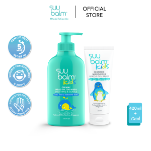 (3 Bundle Options) [Kids] Suu Balm Kids Cleanse and Moisturise Bundle | Eczema Itchy Dry or Sensitive Skin
