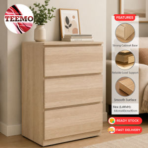 TEEMO 3 Drawer Household Storage Cabinet Wooden Living room Bedroom Organizer Almari Laci Kabinet Penyimpanan Rumah - Fulfilled by TEEMO SHOP
