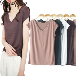 Bamboo Fiber T-Shirts for Women: Home Wear, Summer Sleeveless, V-neck Top & More