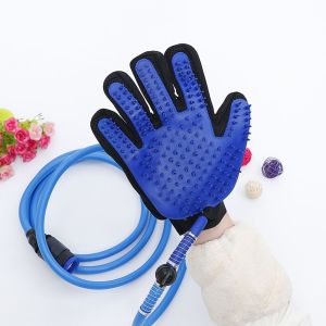 AINACHU Eco Friendly Pet Spray Bathing Gloves Dehairing Brush with Connecting Hose Dog Showerhead Pet Hair Remover Glove Adjustable Five Finger Tube Spray for Cat Dog Cleaning