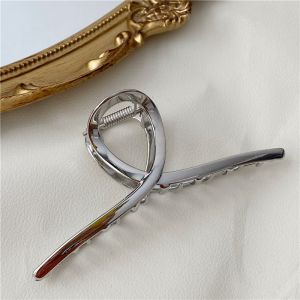 [SG | Super Tight & Smooth] 11.5cm Elegant Metal BIG hair claw for Thick Hair Korean Style Gold & Silver Metallic hair grasping hair clip clamp hair accessories for women