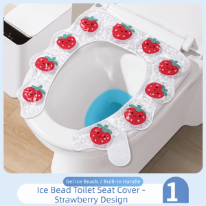 YANGS Cartoon Print Cooling Toilet Mat Condensed Ice Beads Waterproof Cooling Toilet Seat Cushion Cute Easy-to-Clean Cooling Gel Toilet Seat Cover Summer