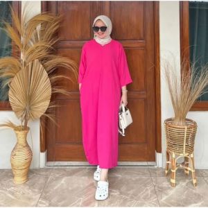 LONG DRESS ZEA AUREL CRINKLE AIRFLOW SEMI ABAYA BAJU BUSUI