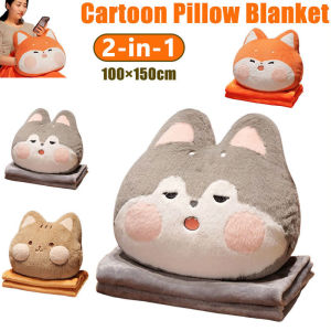 2In1 Cute Cartoon Blanket Cushion Pillow Soft Hand Warmer Pillow Cushion Pillow Blanket