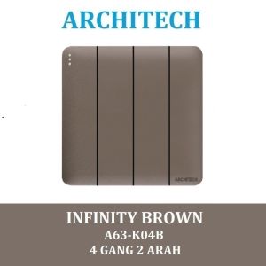 ARCHITECH INFINITY A63-K04B BROWN Sakelar/CETEKAN Lampu 4 Gang 2 Arah