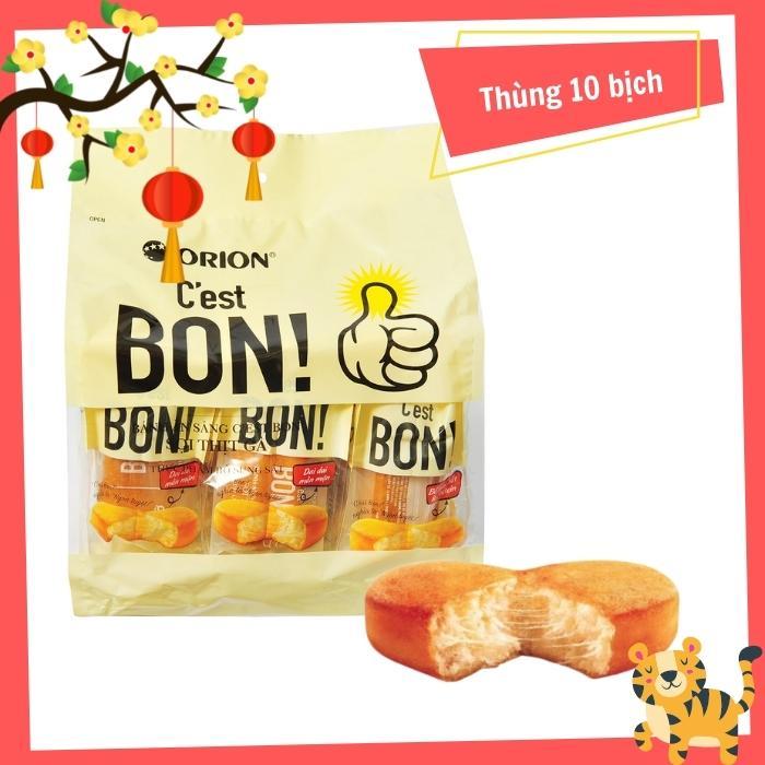1 thùng= 10 bịch Bánh ăn sáng sợi thịt gà C'est Bon  85g (5 gói nhỏ) - Đồ Ăn Vặt Giá Rẻ