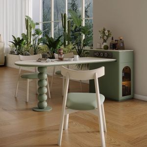 Kitchen Island Dining Table Integrated Small Apartment Retractable Household Cave Stone Stone Plate Dining Table Modern Minimalist Kitchen Island Dining Chair Combination