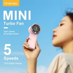 Orashare HF03 4000mAh Portable Handheld Fan High Speed Turbo Fan 5 Speeds Strong Wind Mini Fan