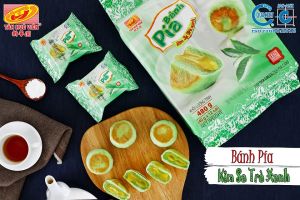 Bánh Pía Kim Sa Trà Xanh Tân Huê Viên - Túi 480g(12 Cái) - Đặc Sản Sóc Trăng
