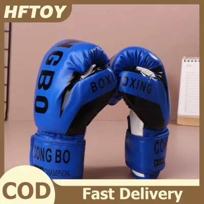 HFTOY Kids 6oz Professional Boxing Training Sparring Gloves PU Leather Kids Breathable Muay Thai Punching Karate Training Gloves