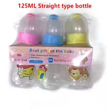 3pcs Set Baby Straight Feeding Bottle Combination