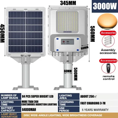 🔥Ready stock🔥Solar Outdoor Light Waterproof 4000W Led Solar Street Lighting Radar Sensing Lampu Solar Luar Rumah Automatik With Remote Control Solar Light Outdoor Lighting Suitable For Patio Garden Outdoor Farm Corridor Parking Lot