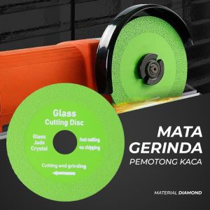 Mata Gerinda Cakram Pemotong Kaca Glass Cutting Disk 100mm untuk Hasil Potongan Kaca yang Presisi Glass Cutting Disk 100mm - UJ15 - Green