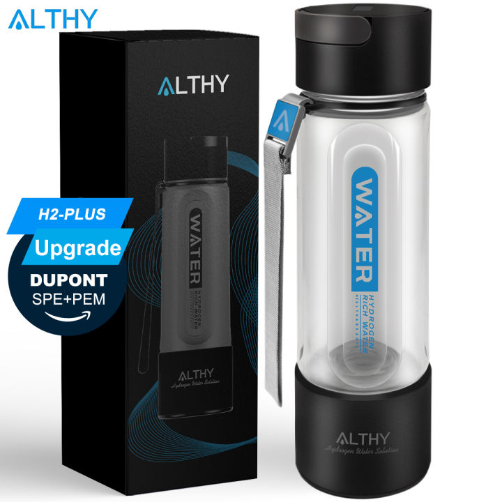 ALTHY Hydrogen Water Generator Bottle With SPE PEM Technology - Portable H2 Inhalation Machine, 380ml