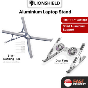 (SG) LionShield Real Aluminium Laptop Stand - Adjustable Foldable and Portable!