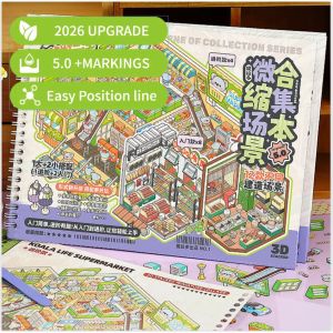 【Free Tweezer】Telado 5.0 Scenery Stickers with position line- 3D House Girls Kids Toys DIY Scrap