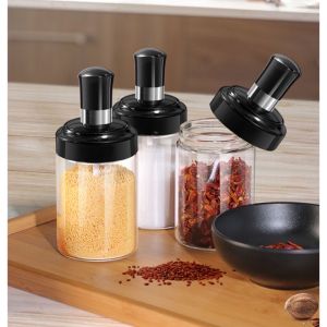 Hũ đựng gia vị thủy tinh hộp đựng gia vị có muỗng lo thủy tinh đựng gia vị