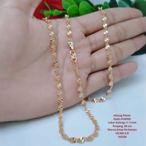 Kalung Perhiasan Aksesoris Lapis Emas Terlaris Termurah Tidak Mudah Luntur G12-6D