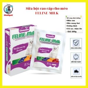 Sữa bột cao cấp cho mèo Feline Milk cho mèo con mèo còi cọc chậm lớn mèo mẹ đang cho con bú gói 100g