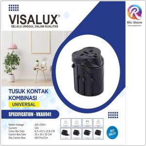 Ricstorehome Colokan Universal Travel Adaptor Plug Combination Universal VKA8931 VISALUX