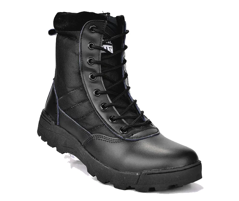 Black Leather Boots for Men Ultralight Tactical Boots Military