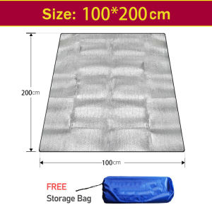 Waterproof Ground Mat Camping Double Sided Aluminium Foil Tikar Outdoor Hiking Beach Picnic Mats Sleeping Pad Blanket