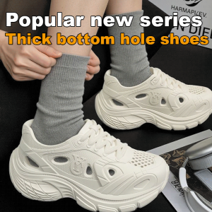 Womens Thick-soled Height-enhancing Hole Daddy Sandals