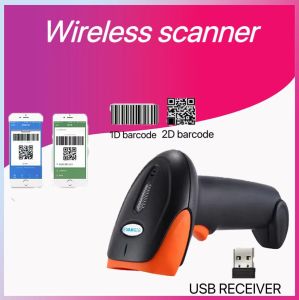 Wireless USB Type & Bluetooth Portable 1D/2D Barcode Scanner for POS P2P for Superstore Shop