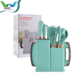 WARS Kitchenware Set Spatula Sutil Pisau Talenan Silicone Isi 19 Pcs